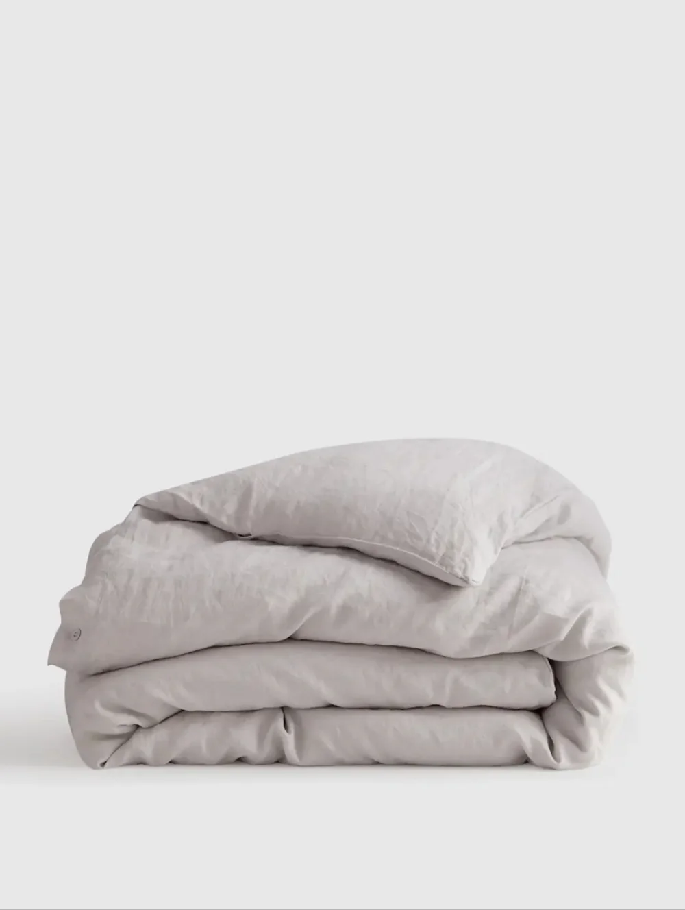 NWT Quince European Linen Duvet Cover King Cal King Light Gray 100% Linen